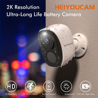 Caméras de sécurité d'extérieur sans fil, caméra de sécurité 2K 3MP batterie 62 WiFi avec sirène budgétaire, audio bidirectionnel, étanche 1